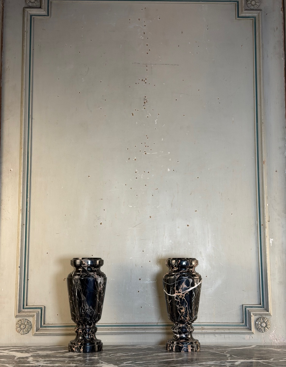 Pair Of Portor Marble Vases, Circa 1920-photo-4