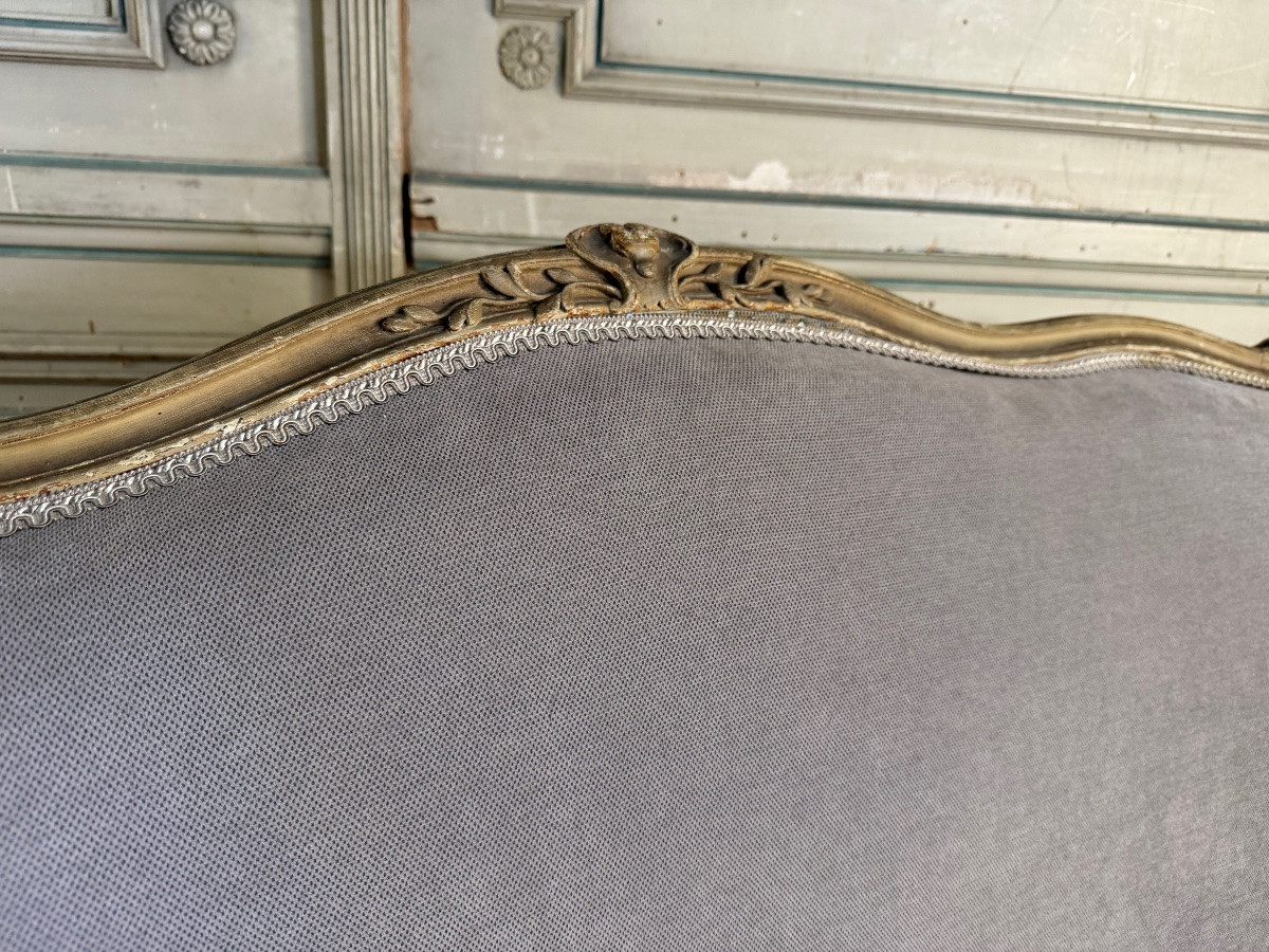 Louis XV Style Carved And Painted Wood Basket Bench, 19th Century-photo-5