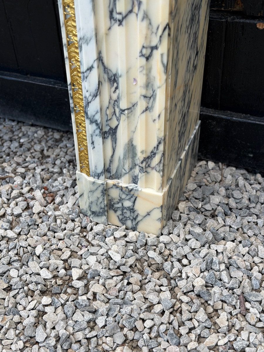 Louis XVI Style Mantel In Paonazzo Marble, Circa 1880-photo-2