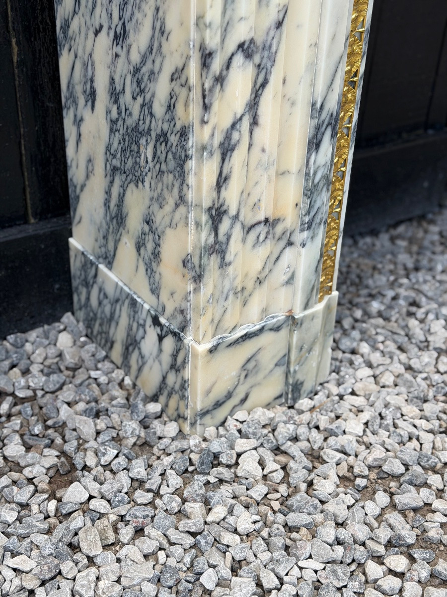 Louis XVI Style Mantel In Paonazzo Marble, Circa 1880-photo-4