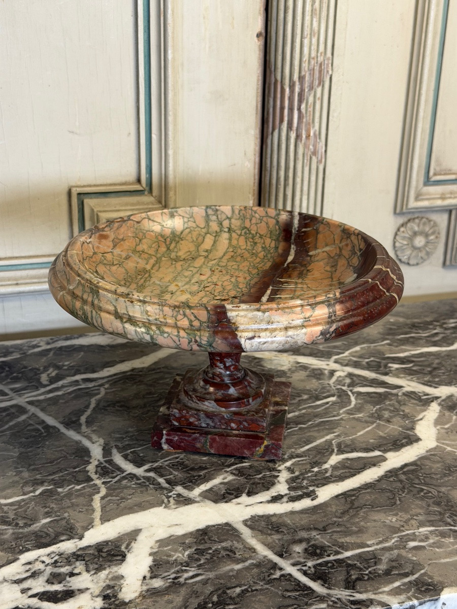 Cup Or Tazza In Campan Grand Melange Marble, 19th Century-photo-3