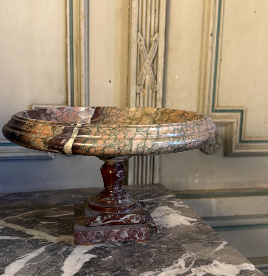 Cup Or Tazza In Campan Grand Melange Marble, 19th Century-photo-3