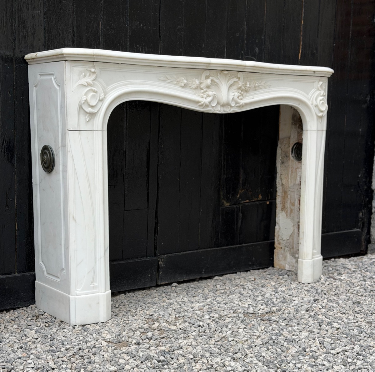 Louis XV Style Mantel In White Thassos Marble Circa 1880