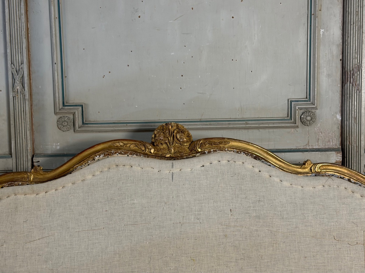 Louis XV Gilded Wood Bench, 18th Century-photo-7