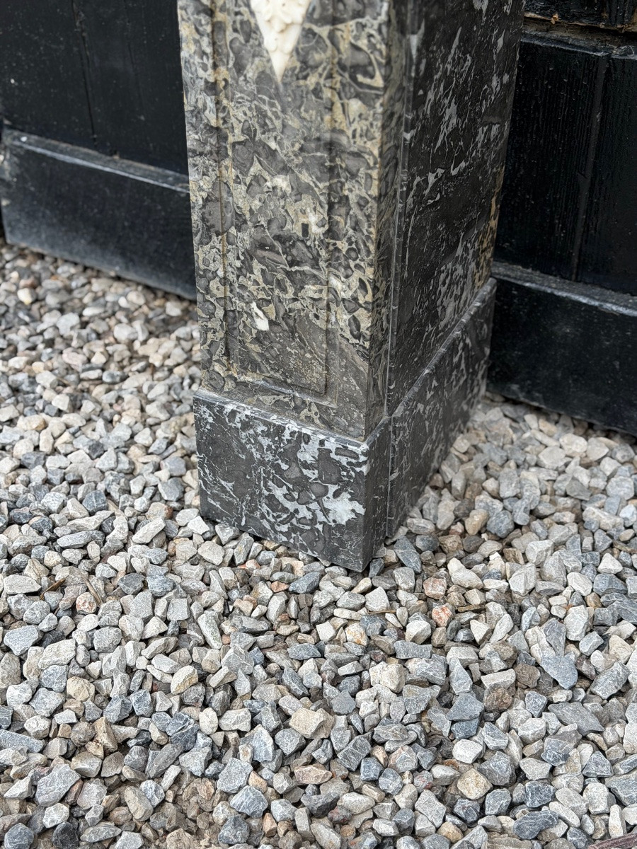 Directoire Mantel In Grey Sainte-anne Marble, Early 19th Century-photo-6