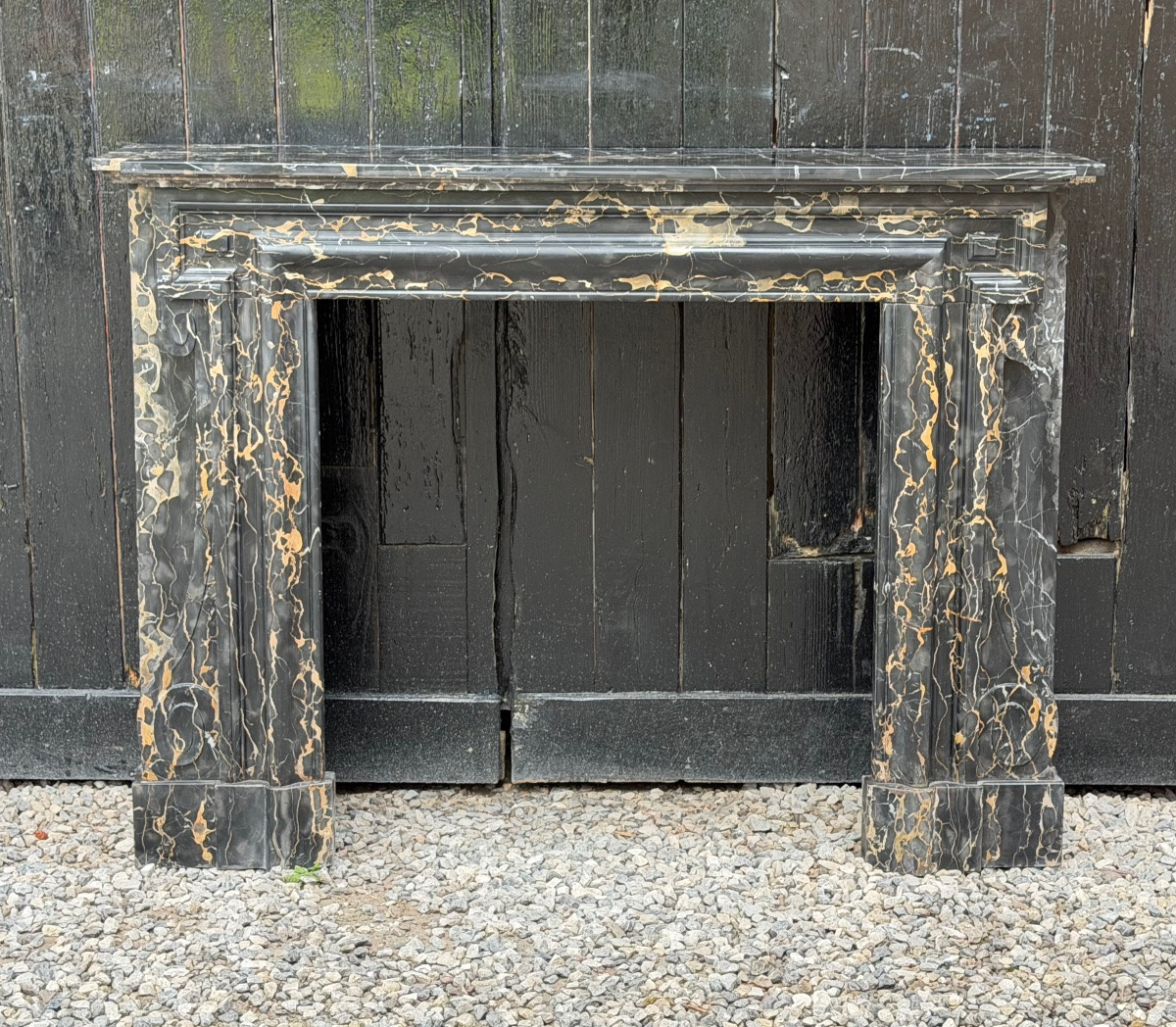 Louis XIV Style Mantel In Portor Marble, Circa 1880-photo-2