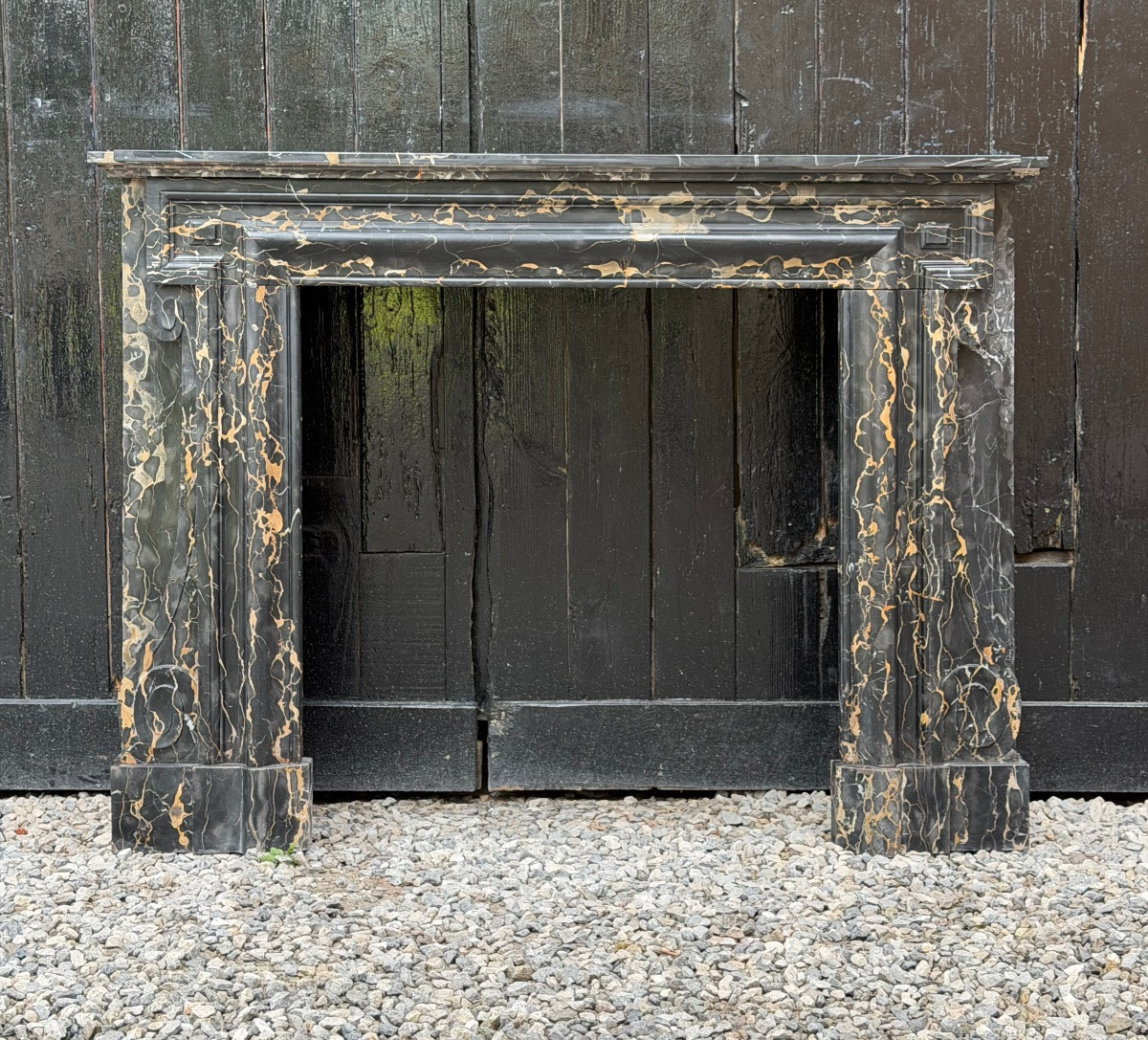 Louis XIV Style Mantel In Portor Marble, Circa 1880-photo-6