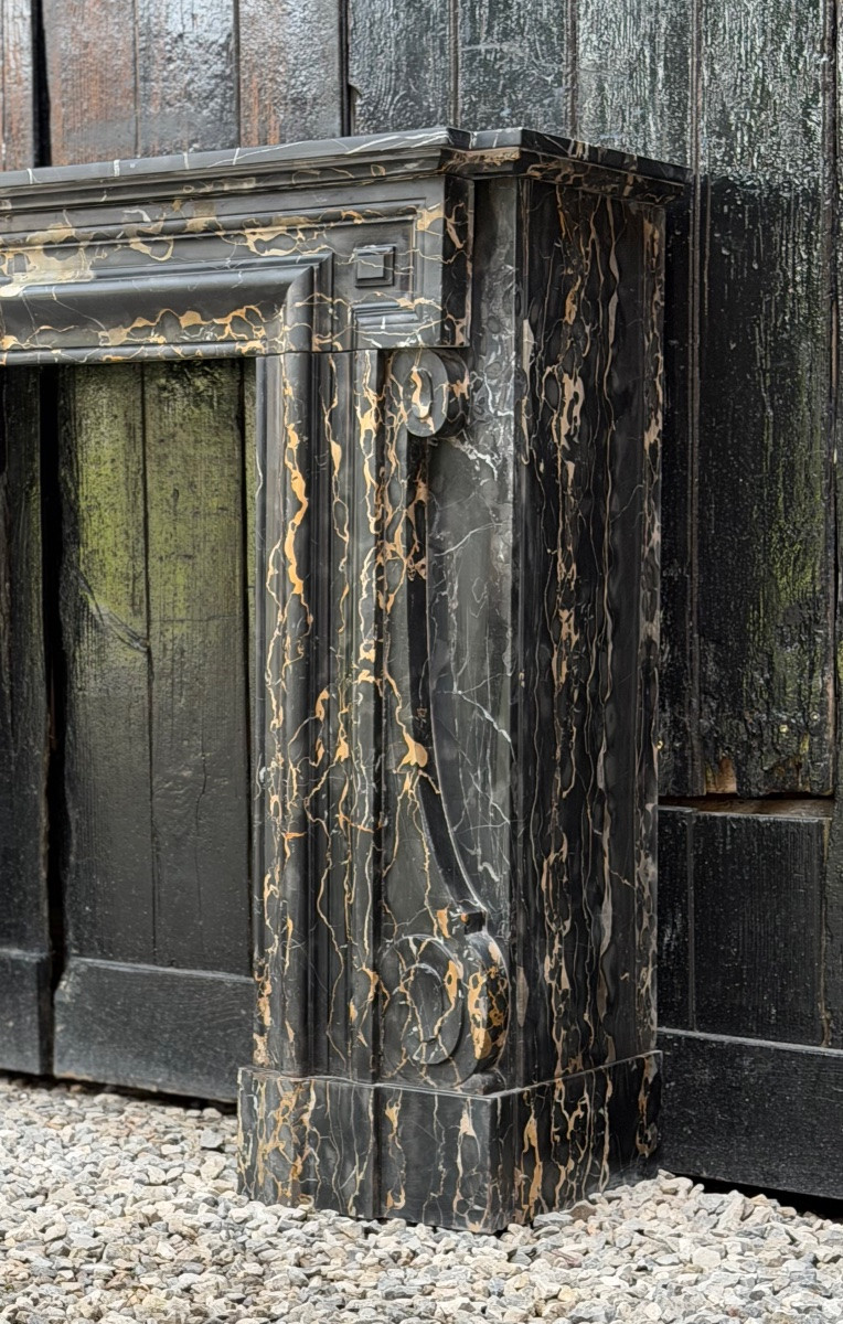 Louis XIV Style Mantel In Portor Marble, Circa 1880-photo-7