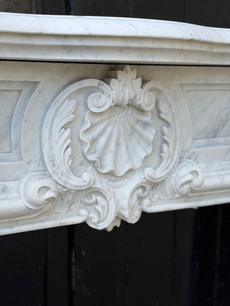 Napoleon III Mantel In Carrara Marble Circa 1880-photo-4
