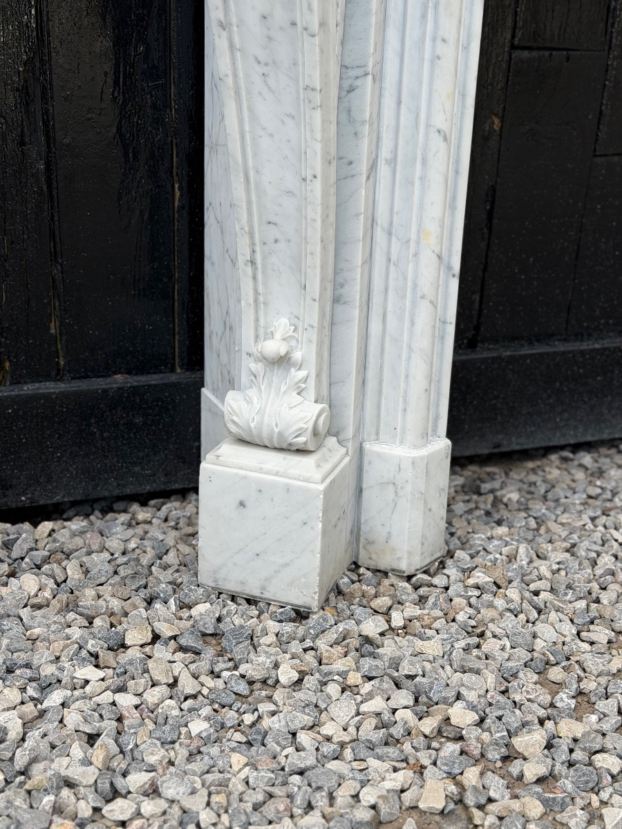 Napoleon III Mantel In Carrara Marble Circa 1880-photo-3
