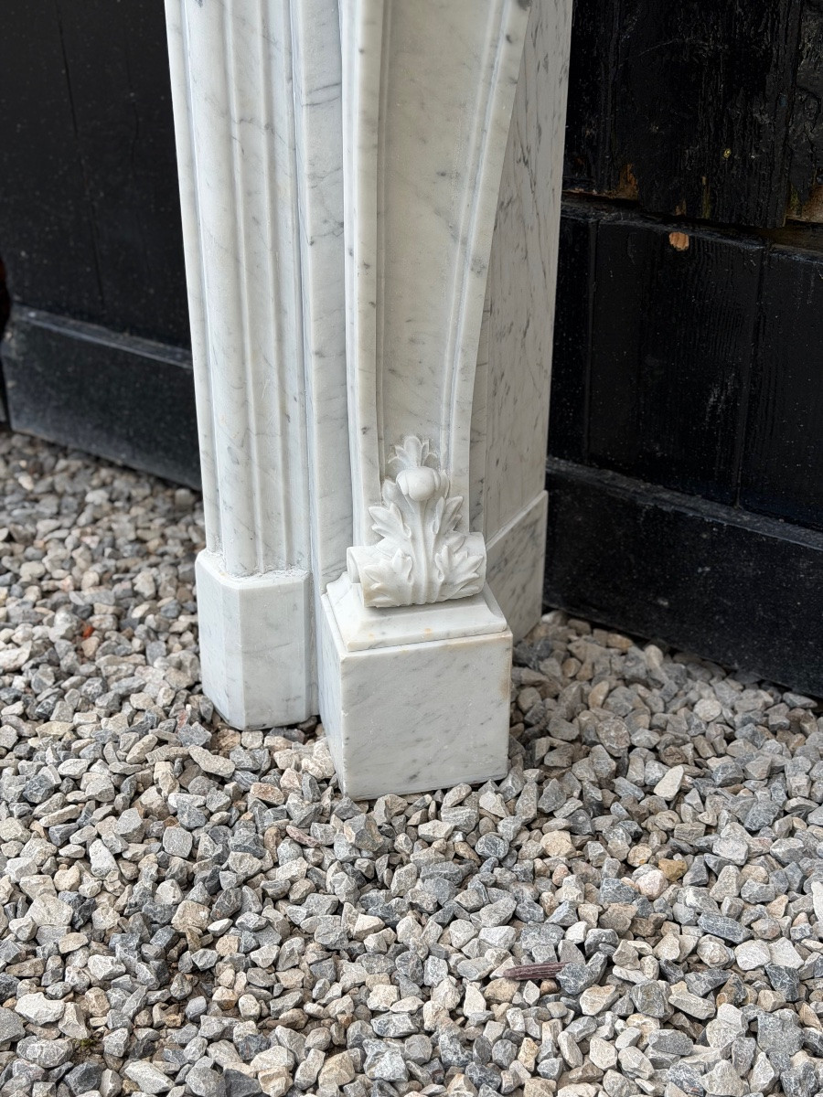 Napoleon III Mantel In Carrara Marble Circa 1880-photo-6