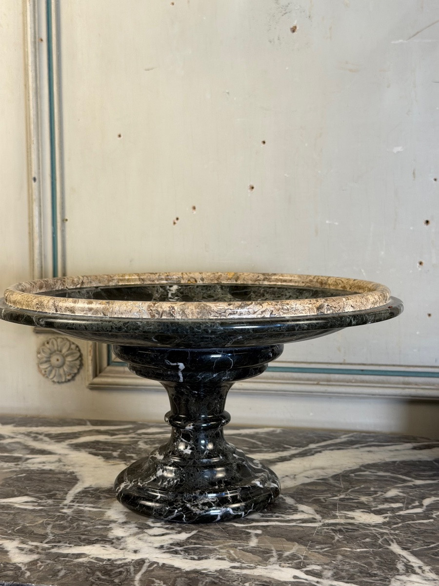 Antique Green Marble And Lumachelle Cup Or Tazza, Circa 1900-photo-2