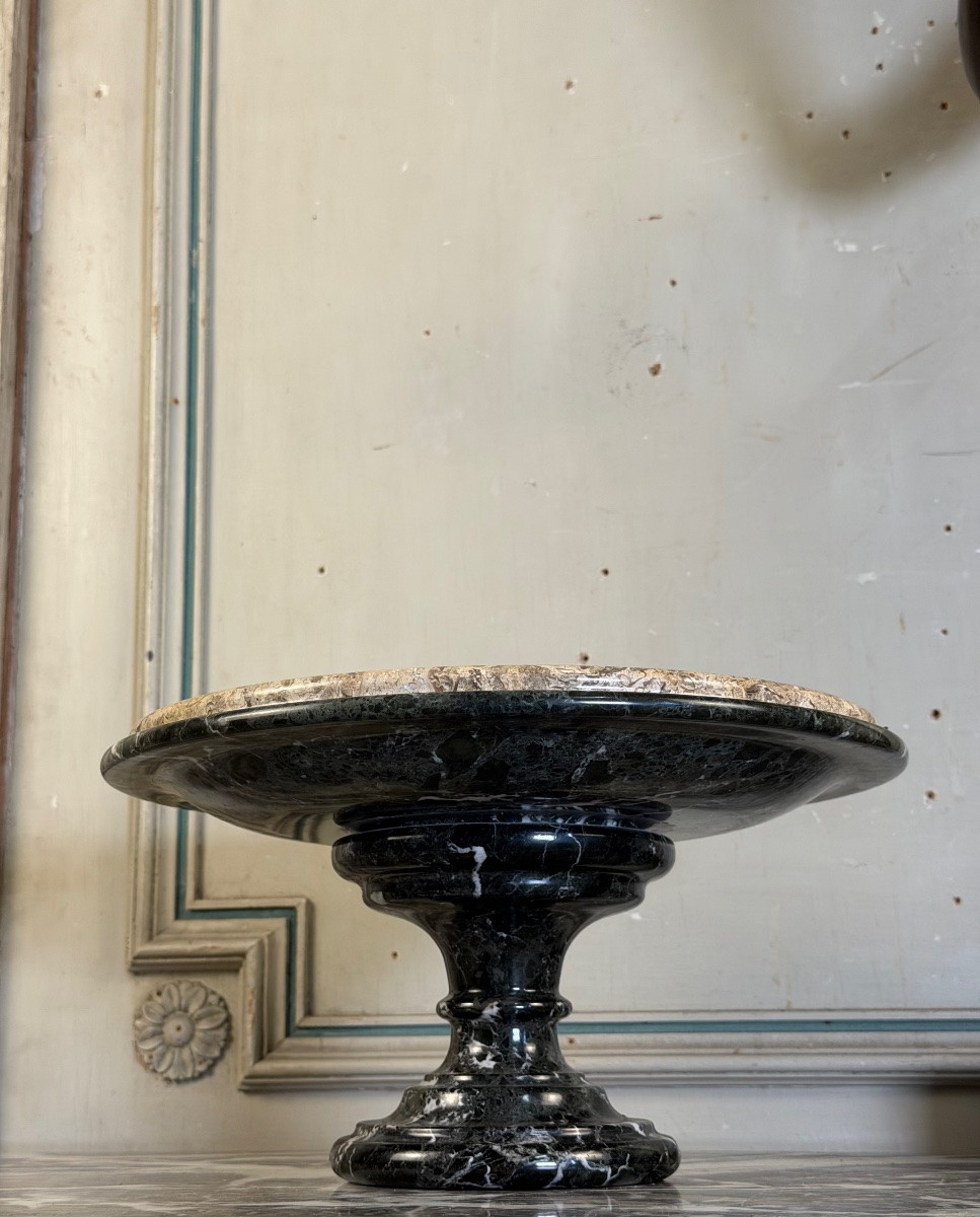 Antique Green Marble And Lumachelle Cup Or Tazza, Circa 1900-photo-4
