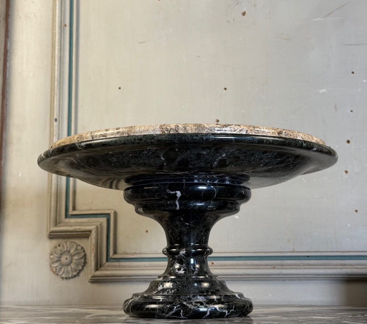 Antique Green Marble And Lumachelle Cup Or Tazza, Circa 1900