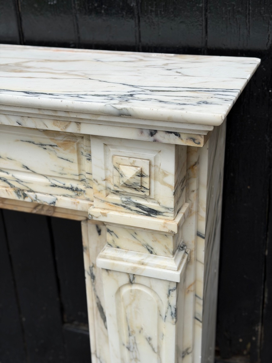 Napoleon III Mantel In Paonazzo Marble Circa 1880-photo-3