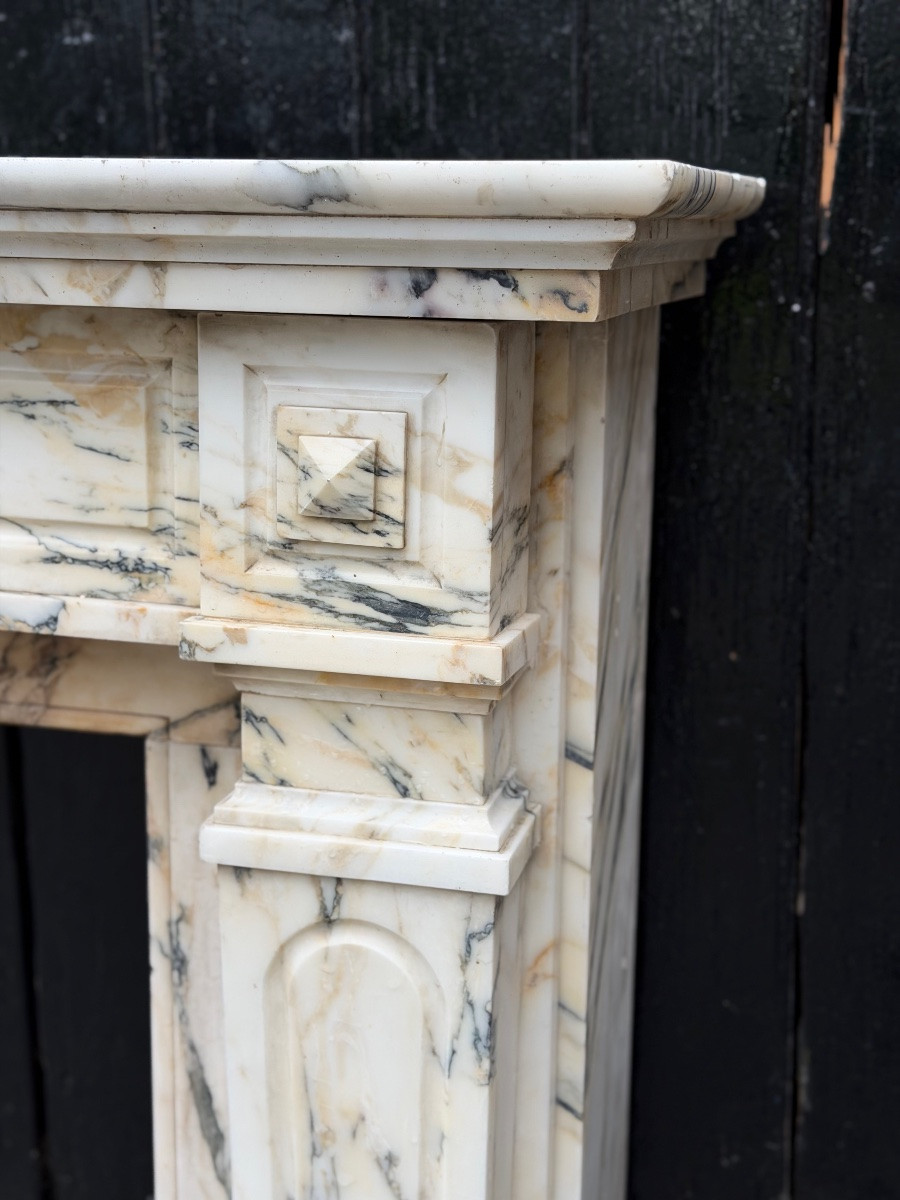 Napoleon III Mantel In Paonazzo Marble Circa 1880-photo-4