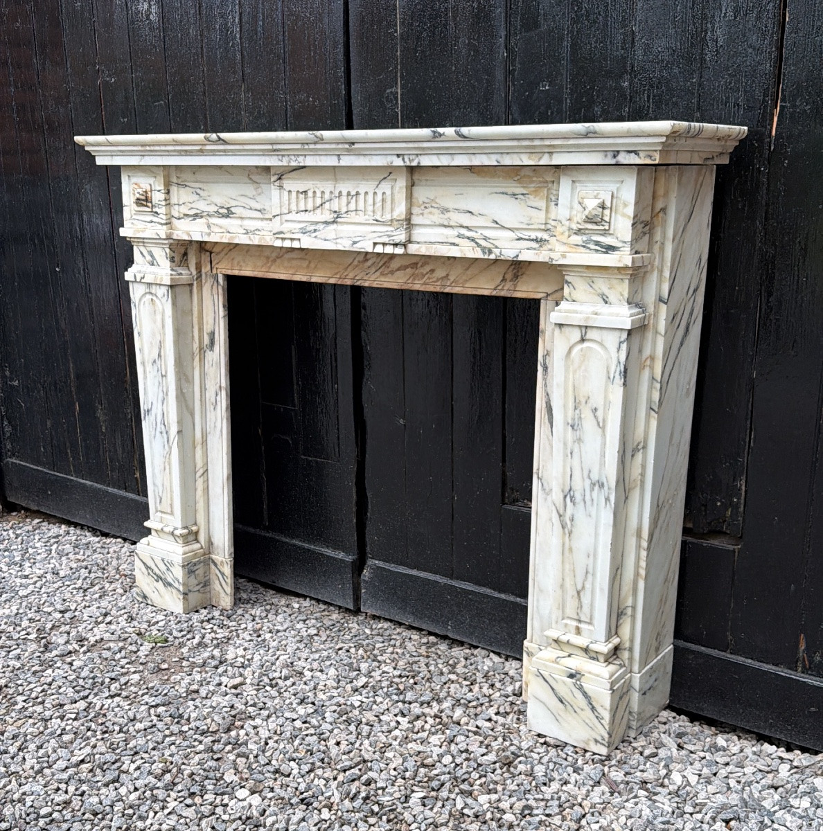 Napoleon III Mantel In Paonazzo Marble Circa 1880-photo-1