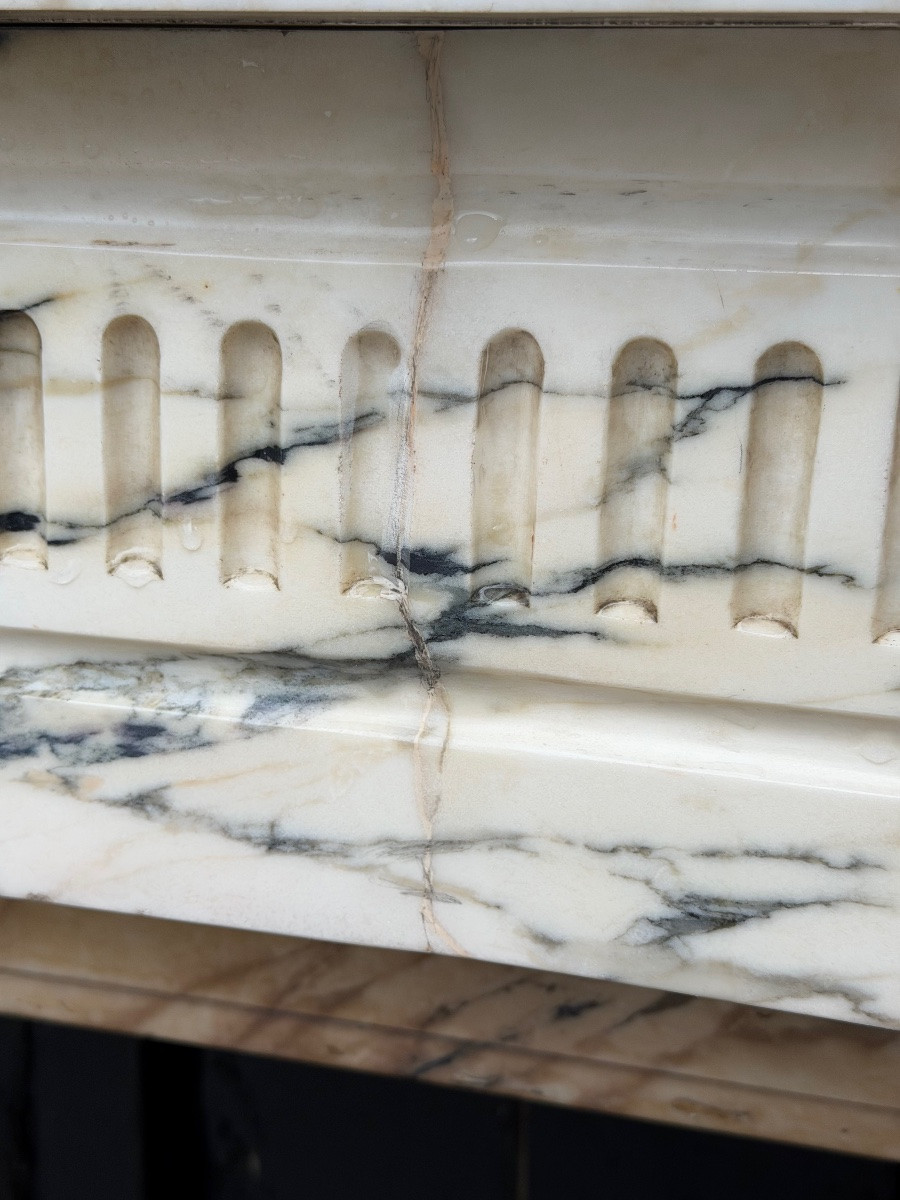 Napoleon III Mantel In Paonazzo Marble Circa 1880-photo-2