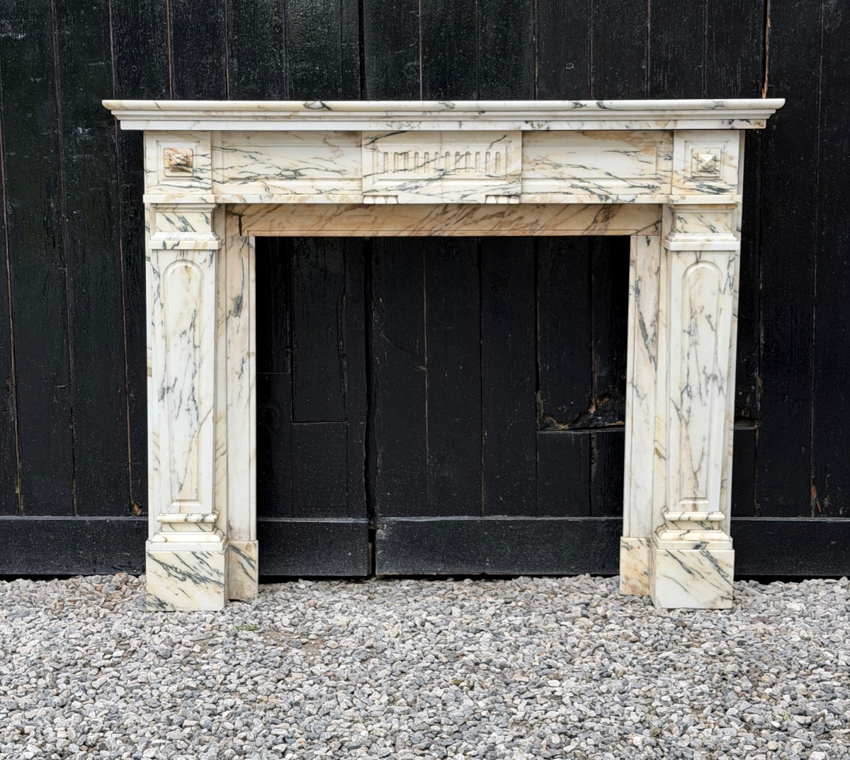 Napoleon III Mantel In Paonazzo Marble Circa 1880-photo-6