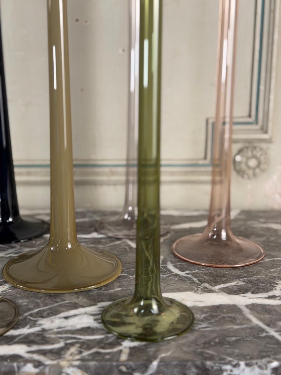 15 Candleholders Made Of Molded And Blown Glass, Model S 165 By Luciano Vistosi, Circa 1960-photo-4