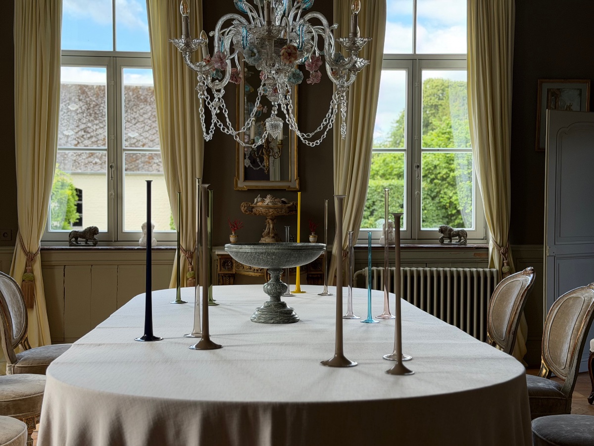 15 Candleholders Made Of Molded And Blown Glass, Model S 165 By Luciano Vistosi, Circa 1960