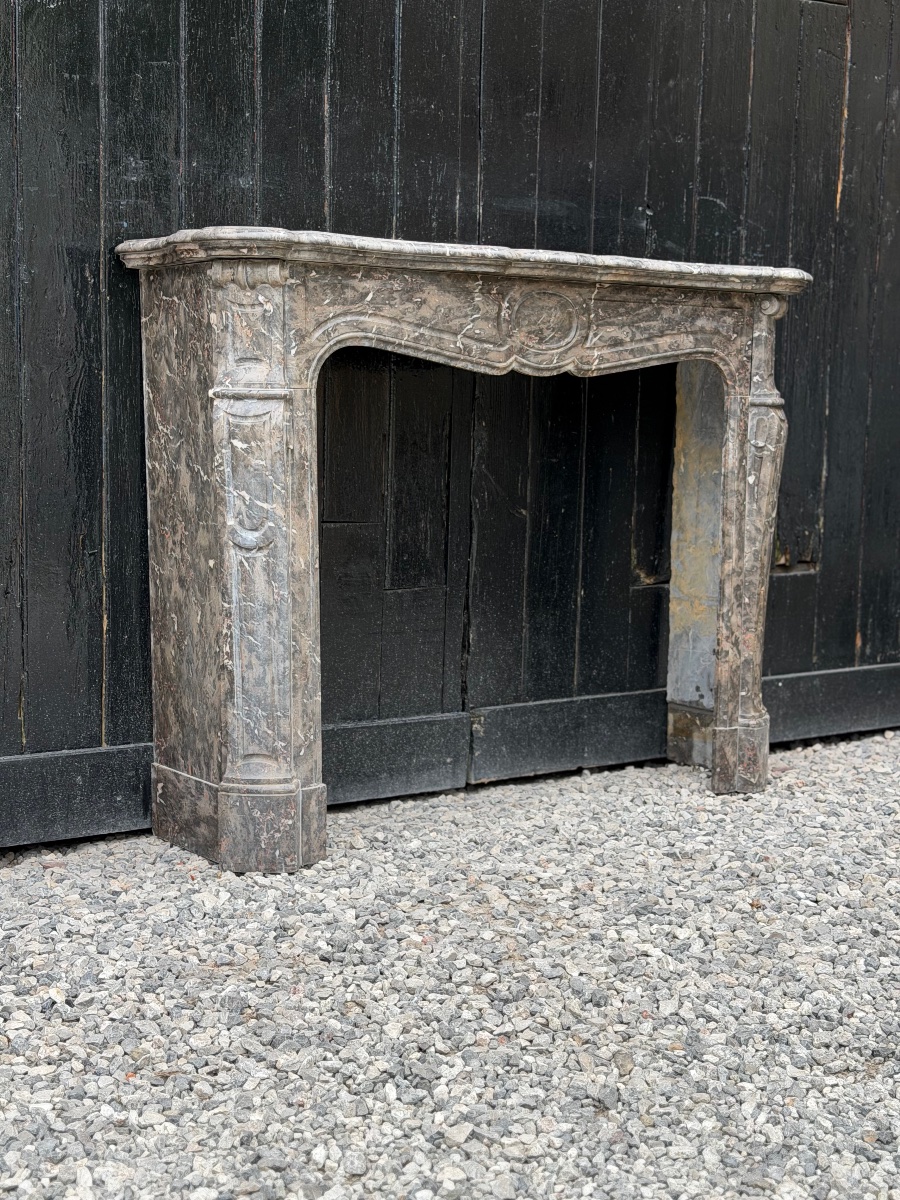 Louis XV-style Stinkal Marble Fireplace, Circa 1880-photo-2