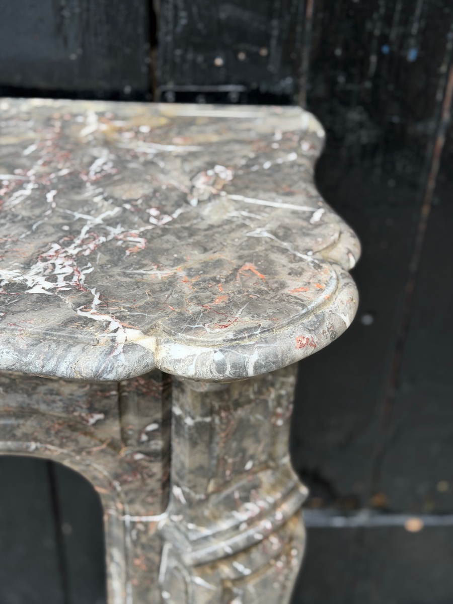 Louis XV-style Stinkal Marble Fireplace, Circa 1880-photo-4