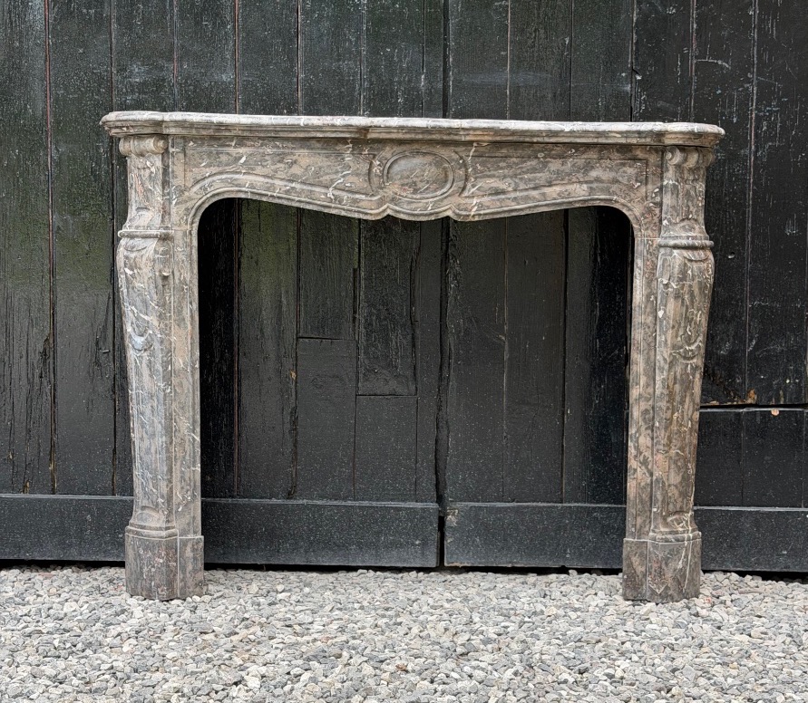 Louis XV-style Stinkal Marble Fireplace, Circa 1880-photo-2