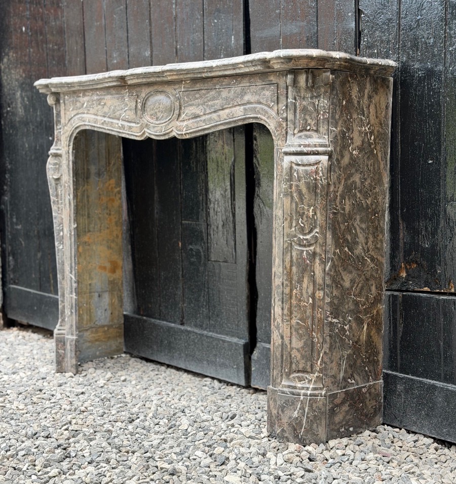 Louis XV-style Stinkal Marble Fireplace, Circa 1880