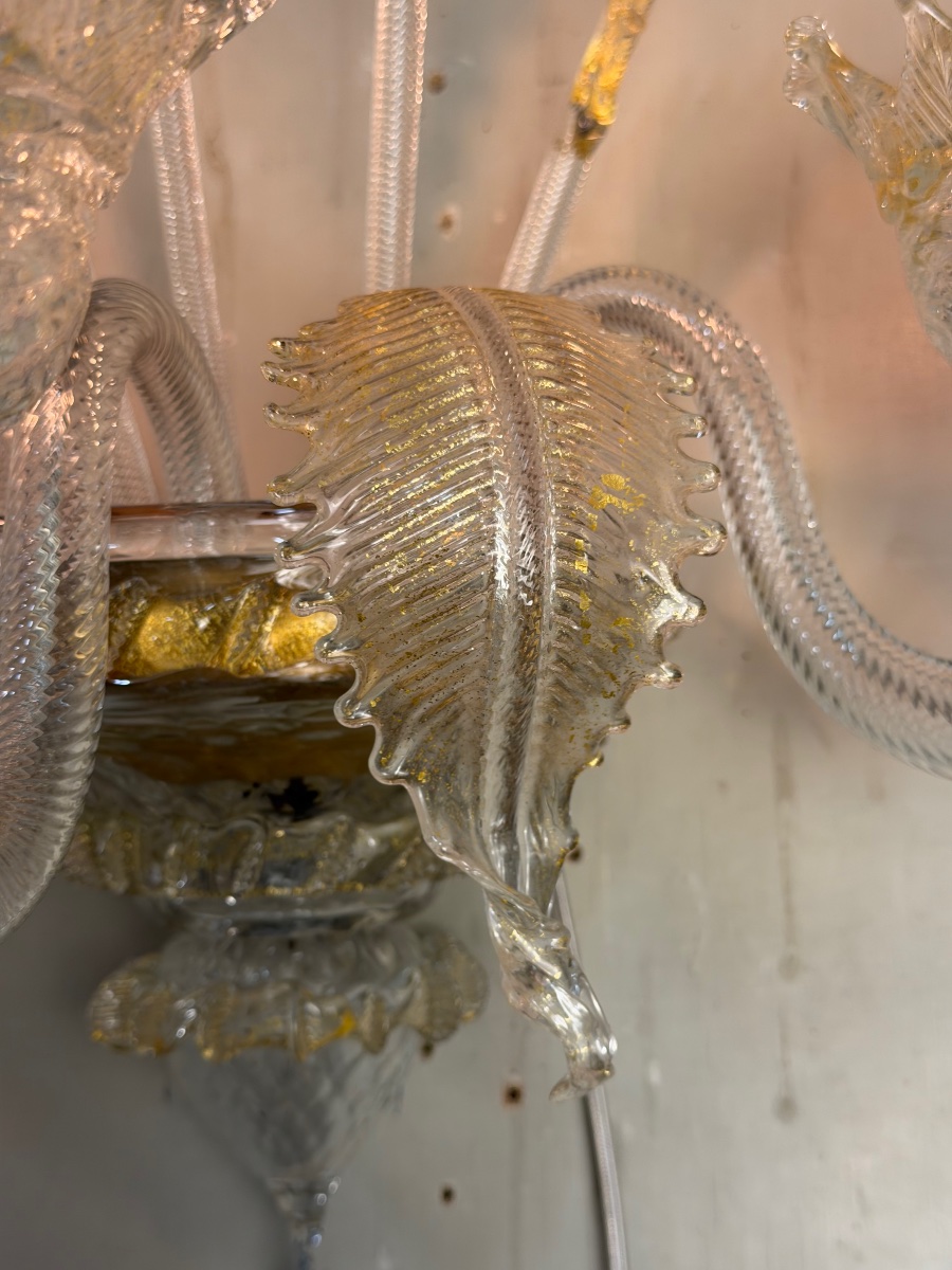 Venetian Murano Glass Wall Sconce, Circa 1950-photo-3