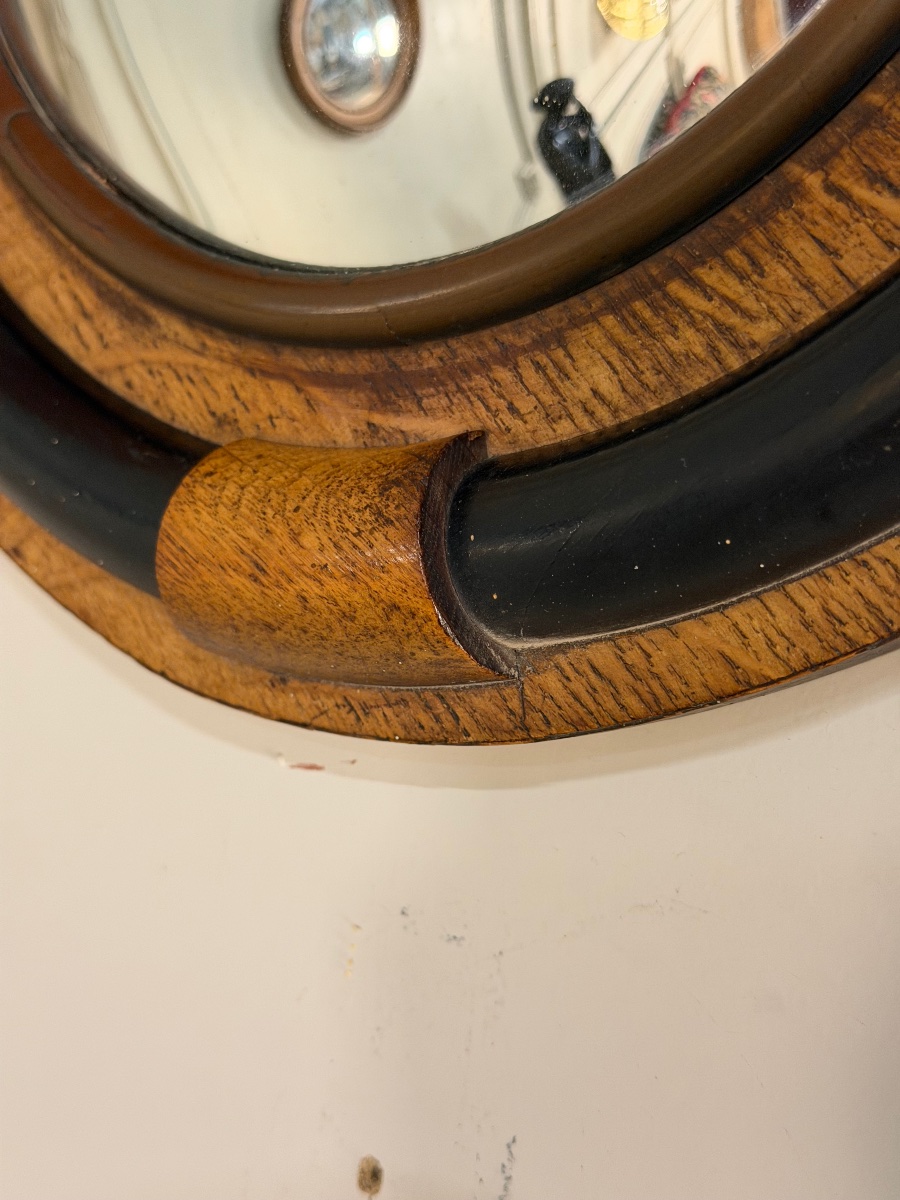 Witch's Mirror Made Of Oak And Ebony, England, Ca. 1920 -photo-3