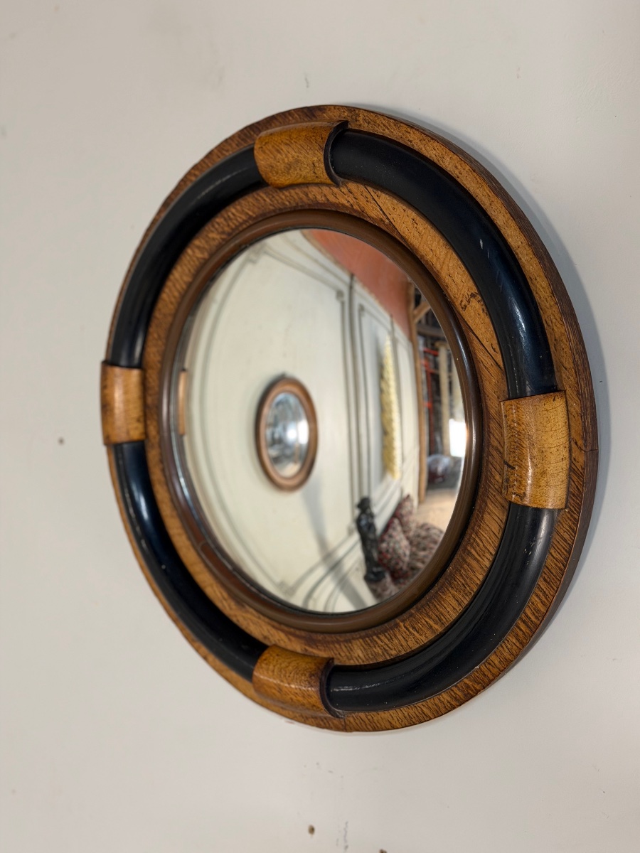 Witch's Mirror Made Of Oak And Ebony, England, Ca. 1920 -photo-1