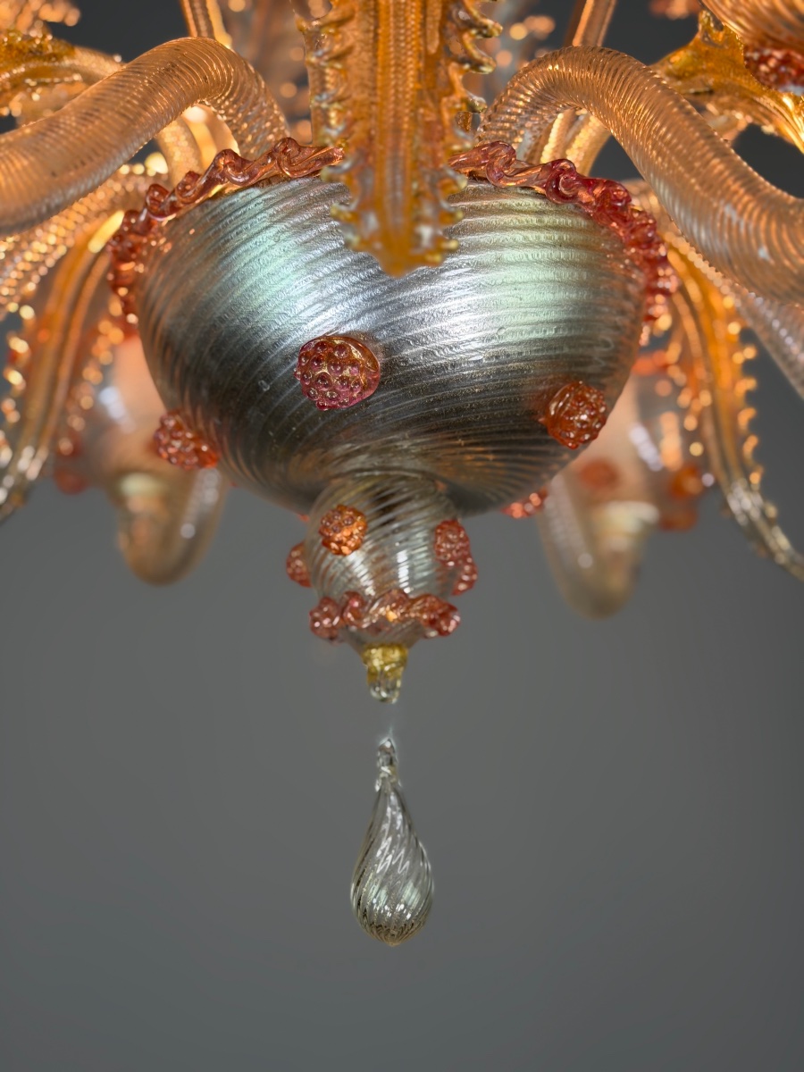 Lustre vénitien en verre de Murano, vers 1940-photo-1