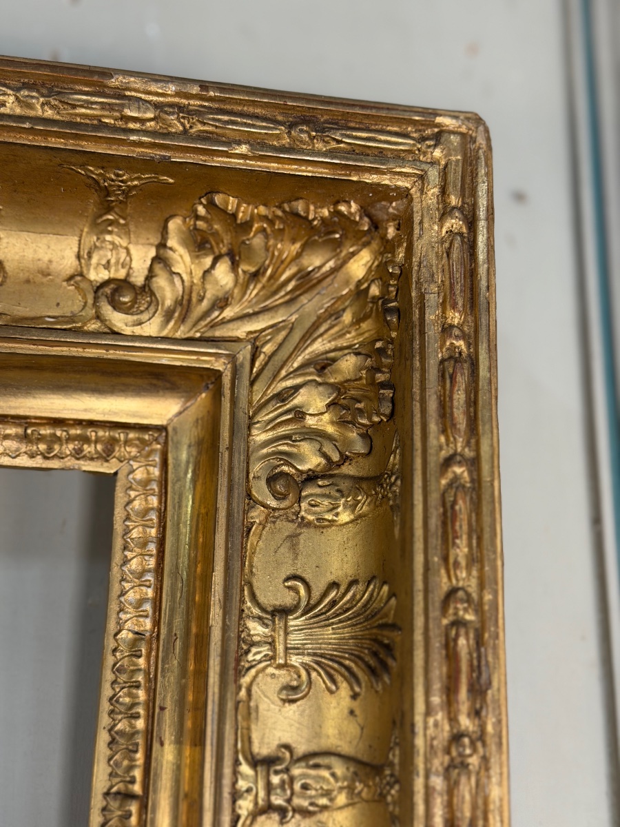 Cadre directoire en bois et pâtes doré, début XIXème siècle-photo-3