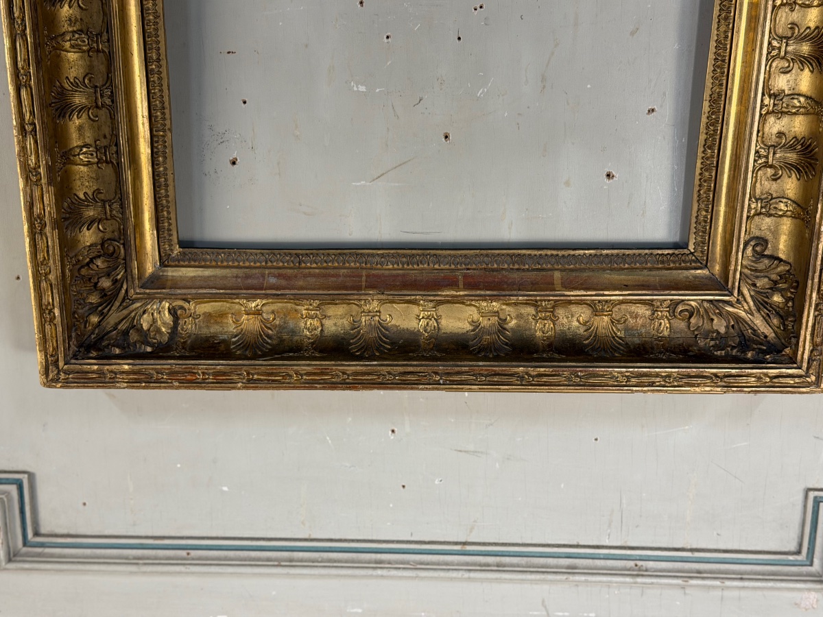 Cadre directoire en bois et pâtes doré, début XIXème siècle-photo-3