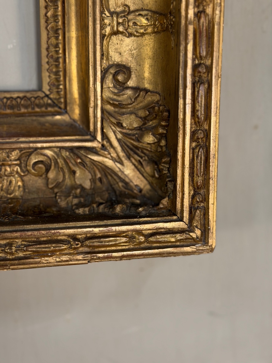 Cadre directoire en bois et pâtes doré, début XIXème siècle-photo-5