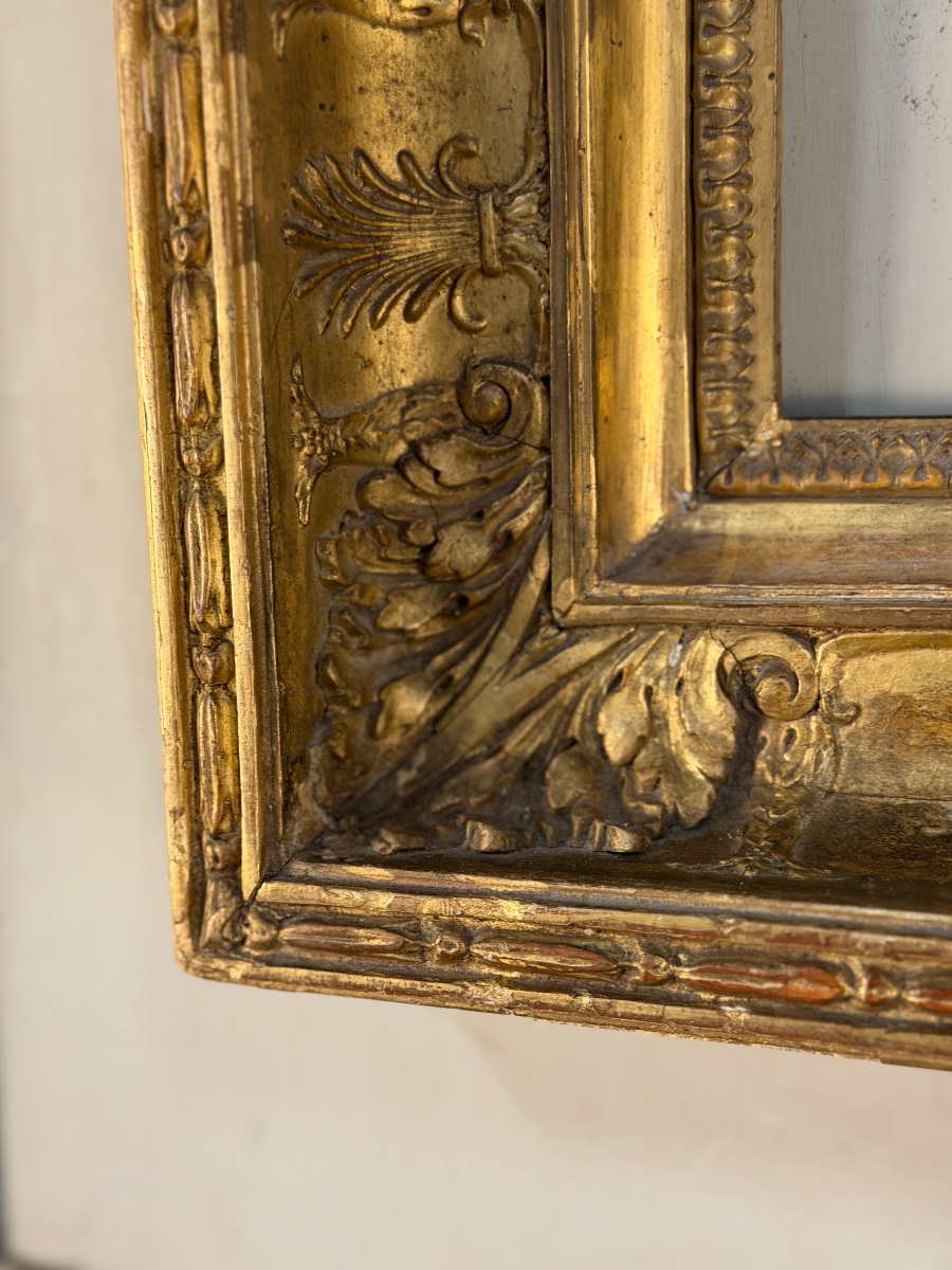 Cadre directoire en bois et pâtes doré, début XIXème siècle-photo-7
