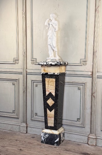 Gaine en marbre grand antique, onyx et gris saint Anne vers 1880 -photo-4