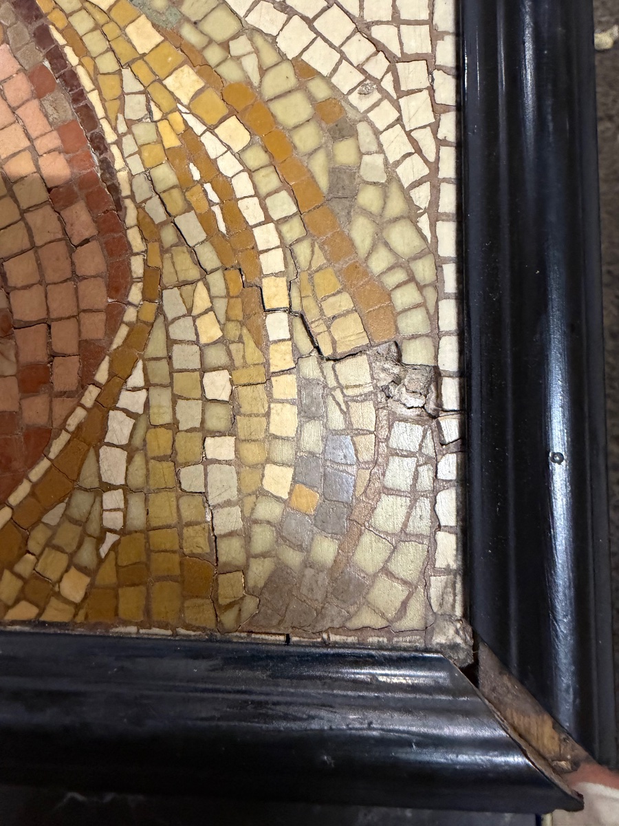 Portrait d’une dame en mosaïque de marbre dans le goût de l’antique, vers 1880 -photo-5