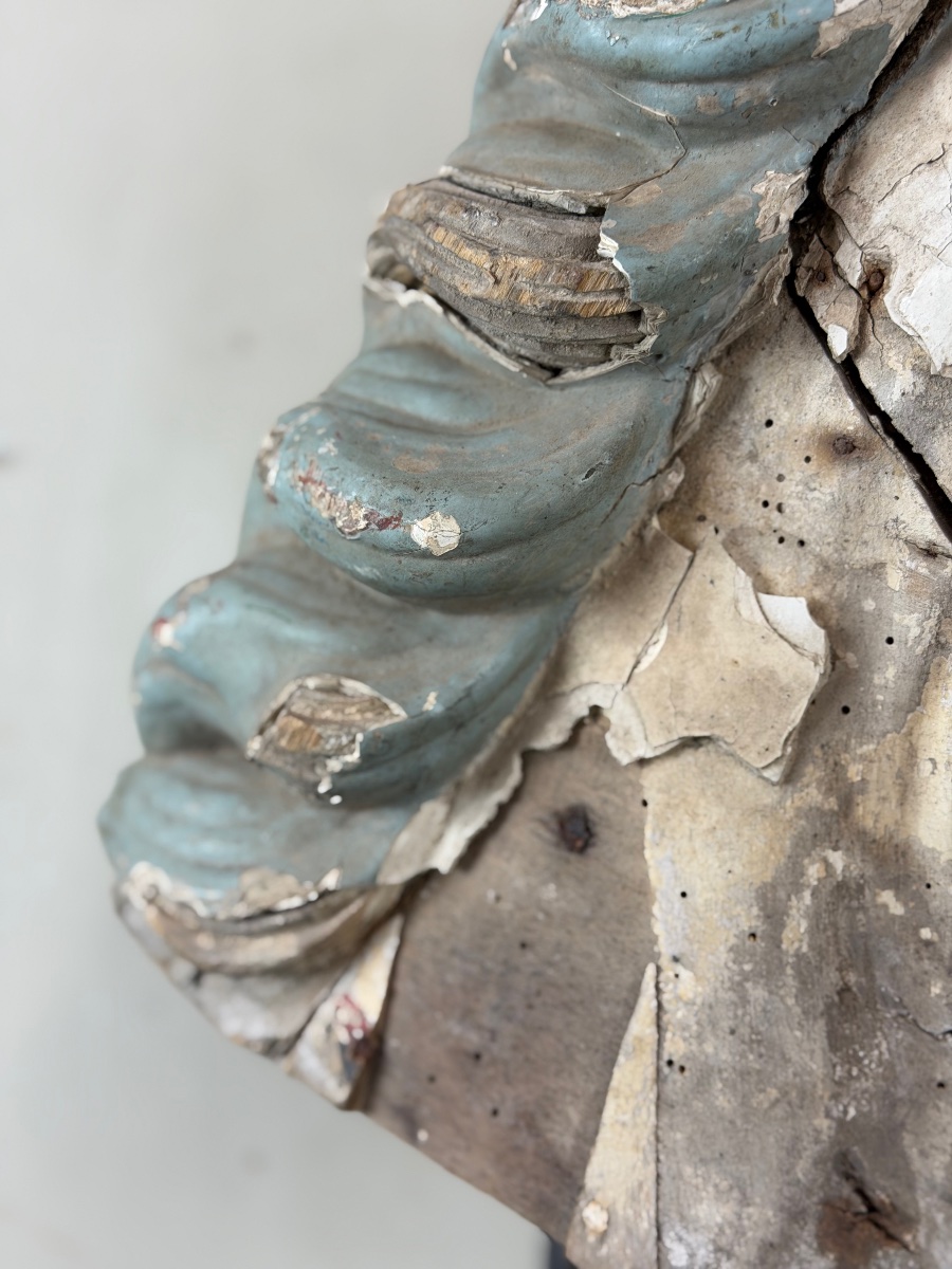 Head Of A Wooden Carousel Horse, With Multiple Layers Of Paint, Circa 1900-photo-4