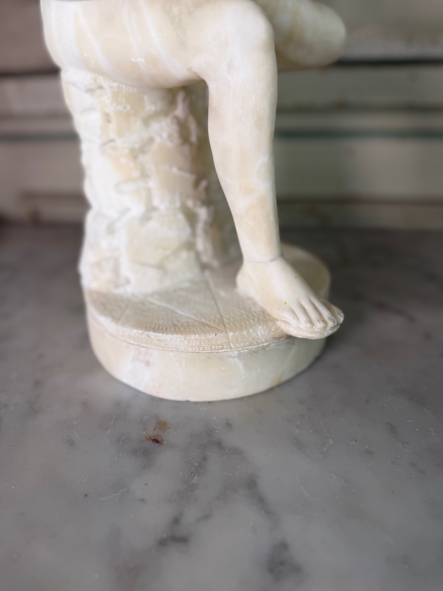 The Spinario, An Alabaster Sculpture Based On An Antique Model, Circa 1880-photo-2