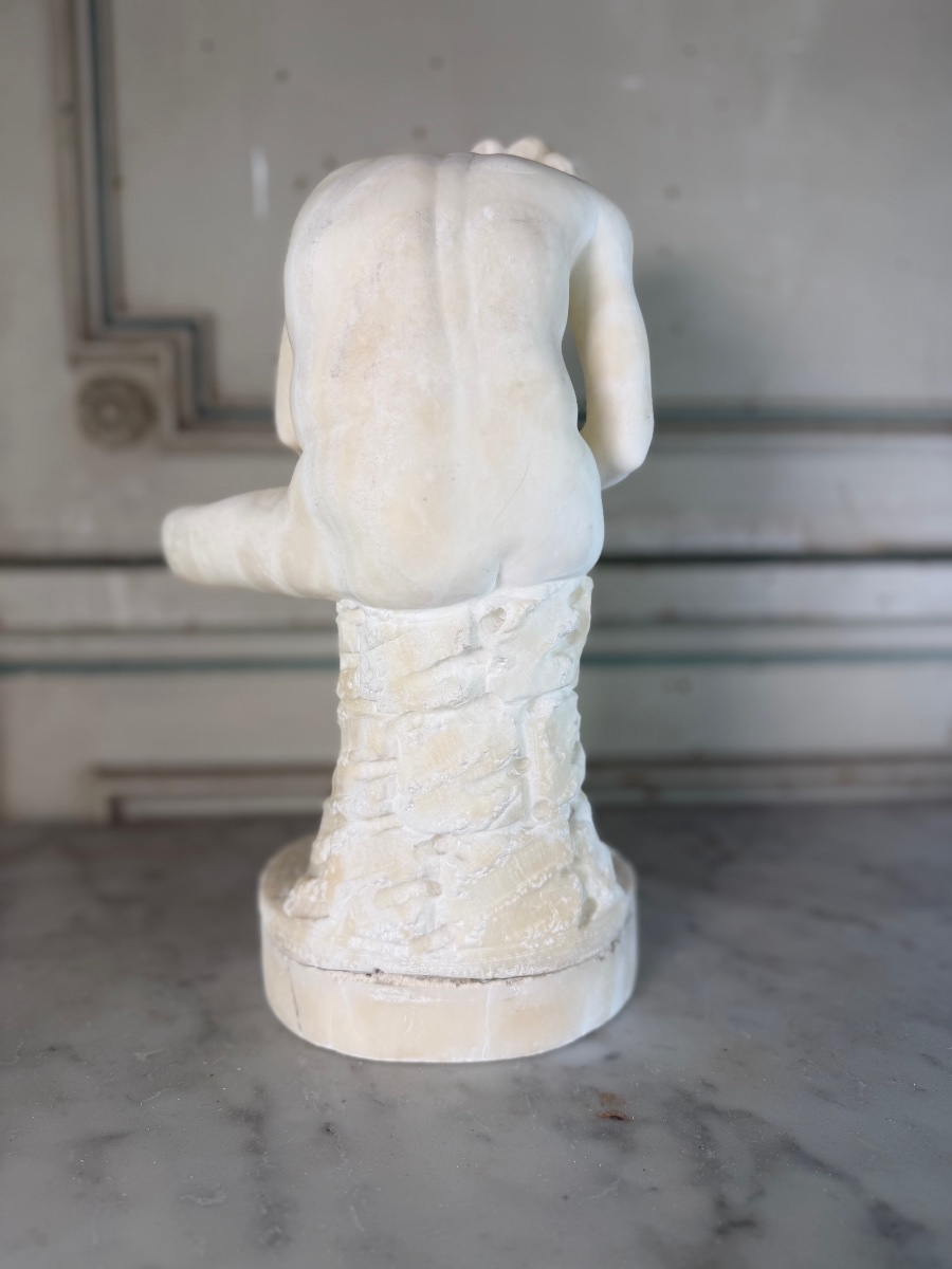 The Spinario, An Alabaster Sculpture Based On An Antique Model, Circa 1880-photo-2