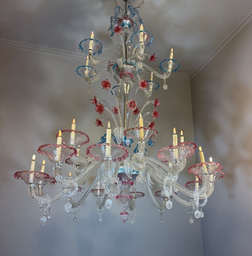Large Venetian Chandelier Made Of Multicolored Murano Glass, Circa 1920-photo-2