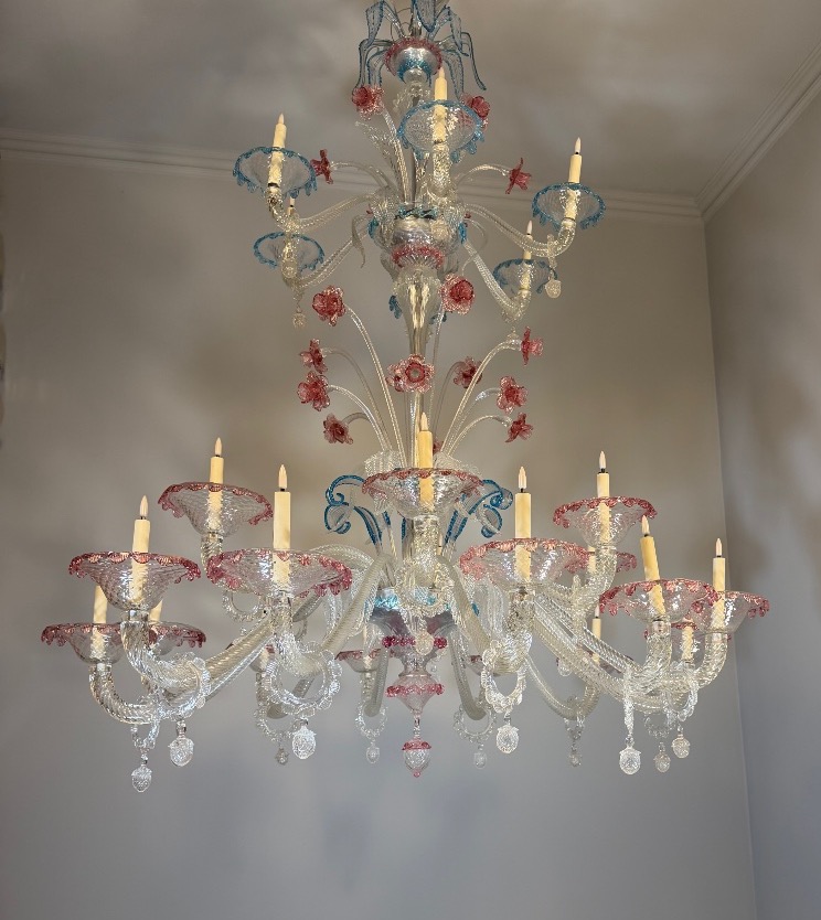 Large Venetian Chandelier Made Of Multicolored Murano Glass, Circa 1920-photo-4