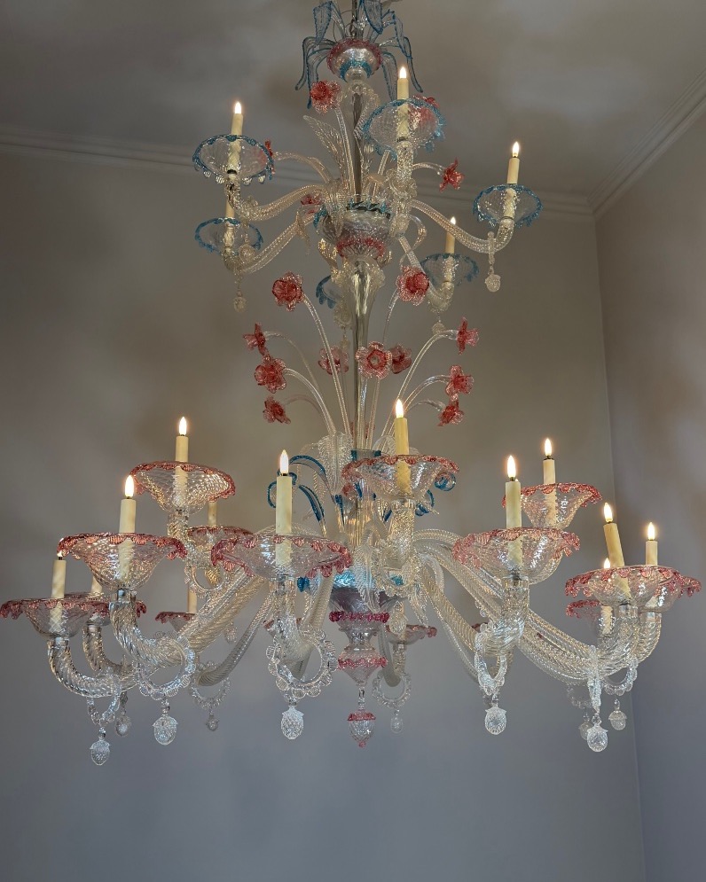 Large Venetian Chandelier Made Of Multicolored Murano Glass, Circa 1920