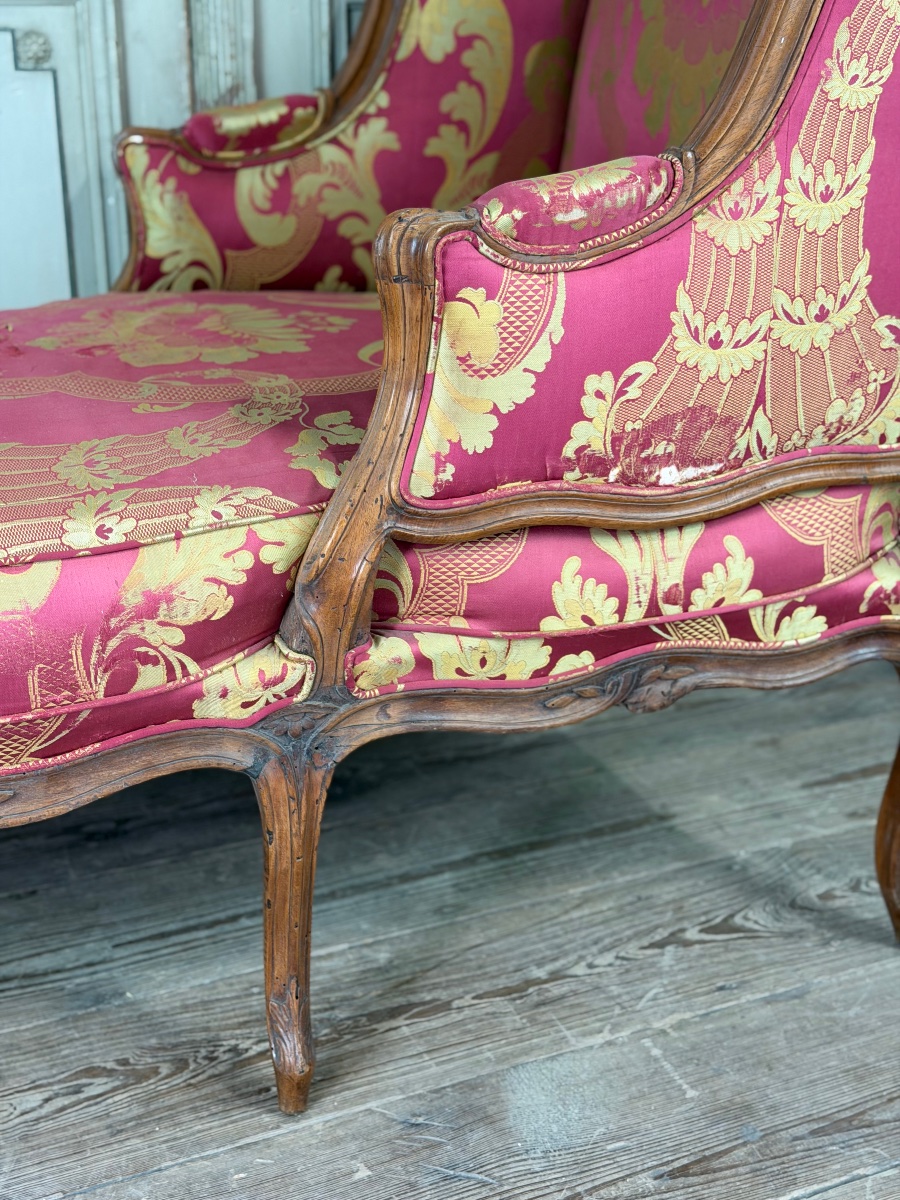 Louis XV Chaise Longue In Carved Wood, 18th Century-photo-4