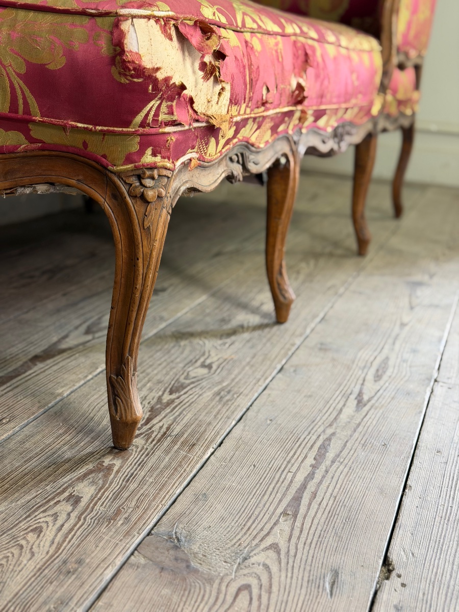 Louis XV Chaise Longue In Carved Wood, 18th Century-photo-7