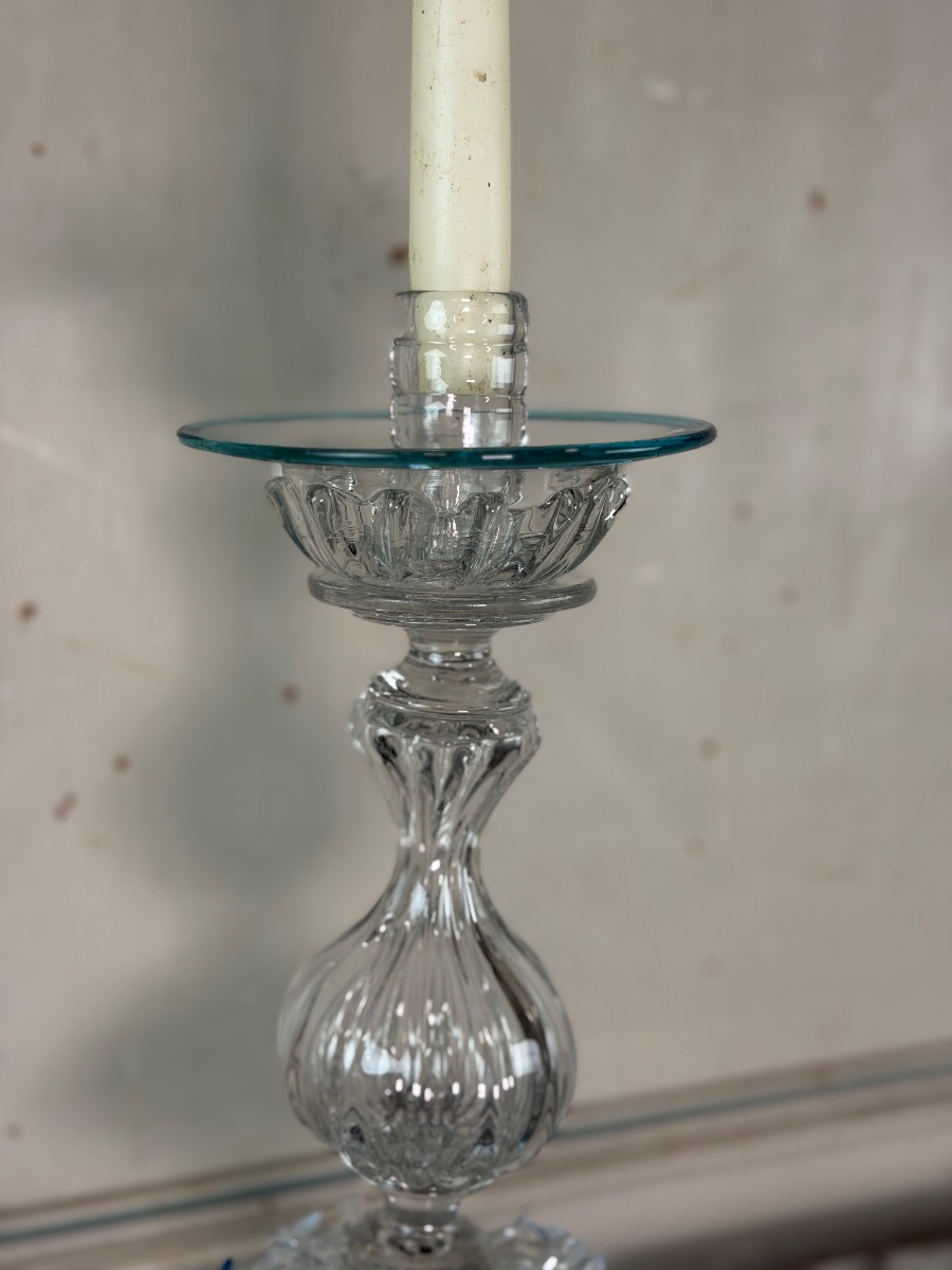 Bougeoir vénitien en verre de Murano, vers 1880-photo-6