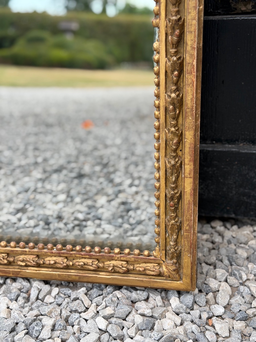 Louis XVI Mirror In Carved And Gilded Wood, 18th Century-photo-3