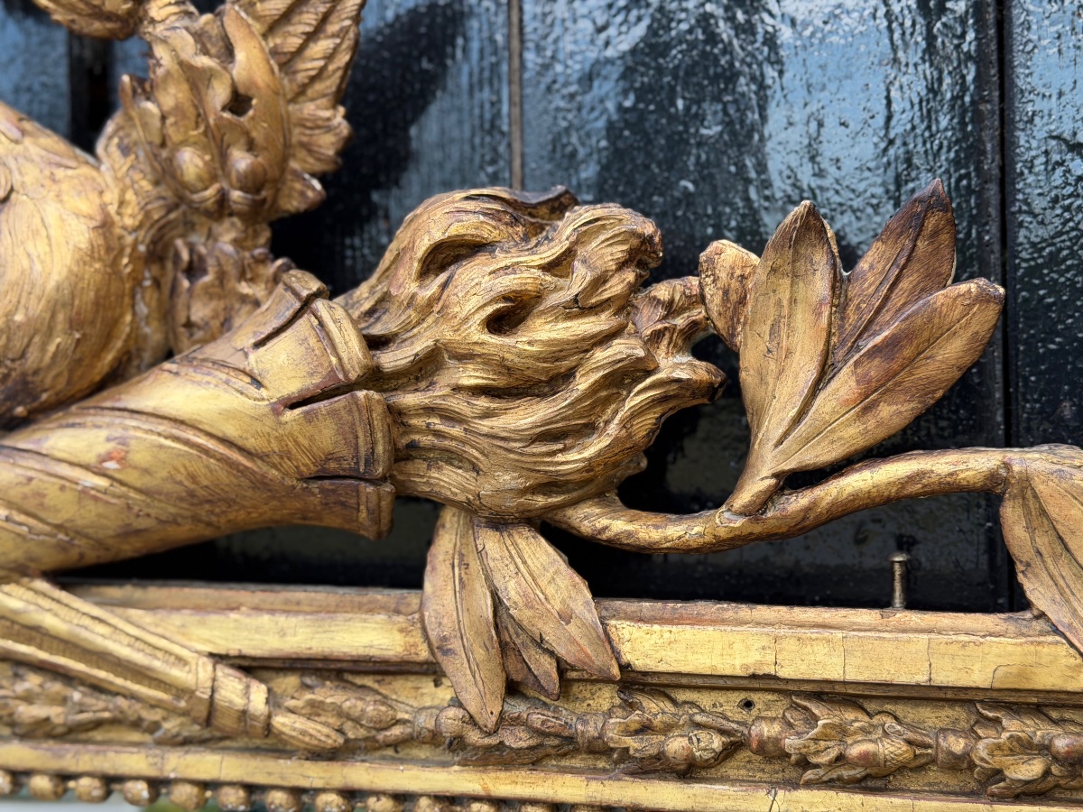 Louis XVI Mirror In Carved And Gilded Wood, 18th Century-photo-4